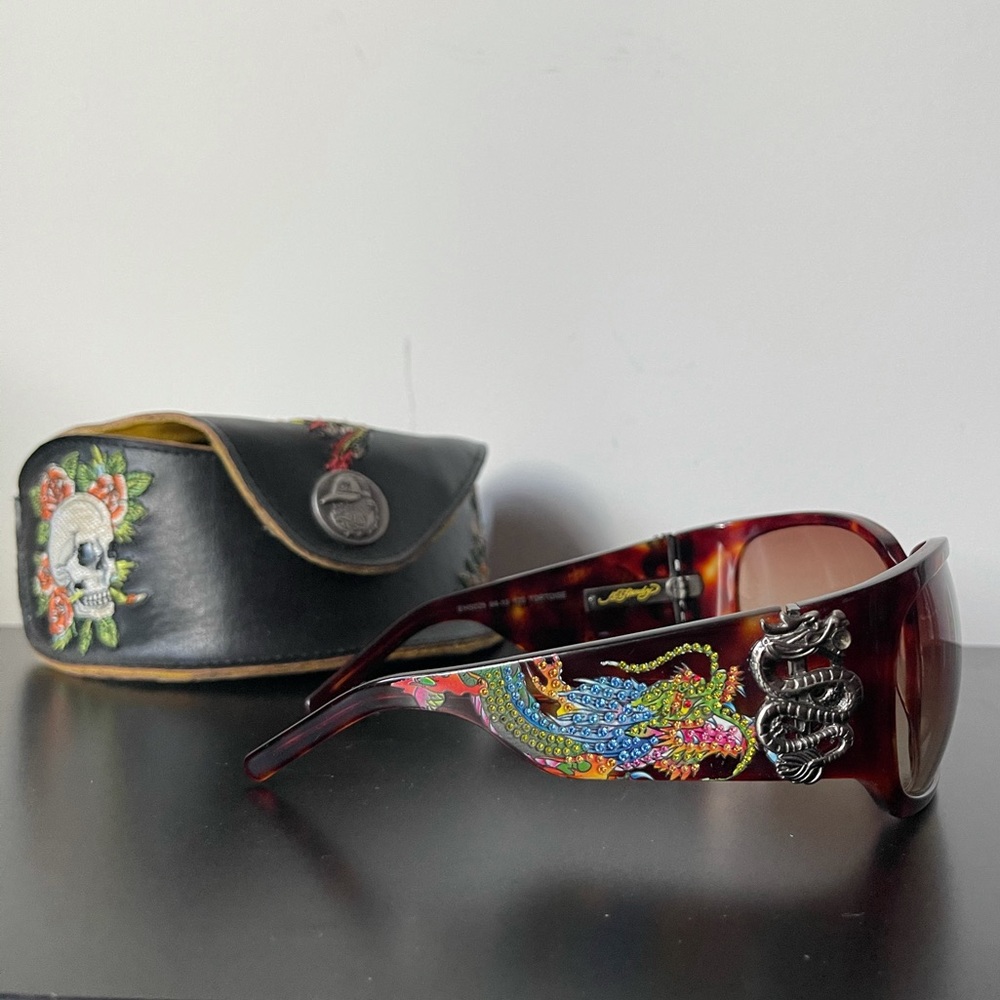 Ed Hardy Dragon+Geisha Vintage Tattoo Sunglasses